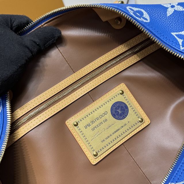 Louis vuitton original soft calfskin speedy P9 50 M11565 blue