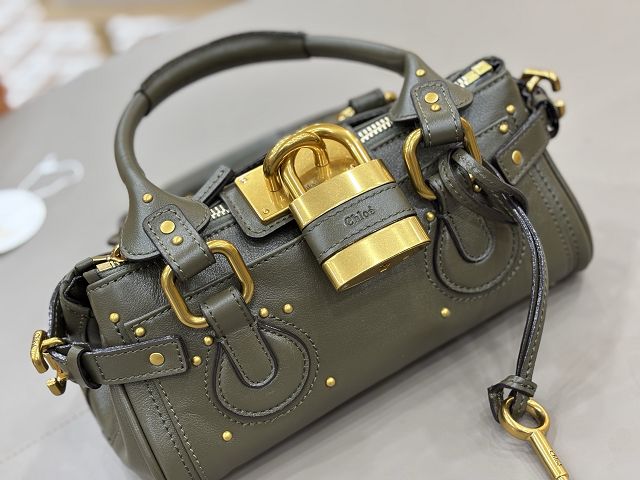 Chloe original calfskin small paddington bag CH0004 dark green