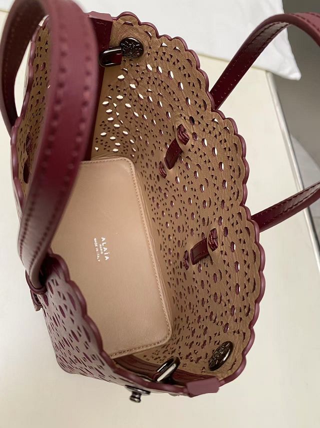 Alaia original vienne wave calfskin mina 16 bag AL0005 bordeaux