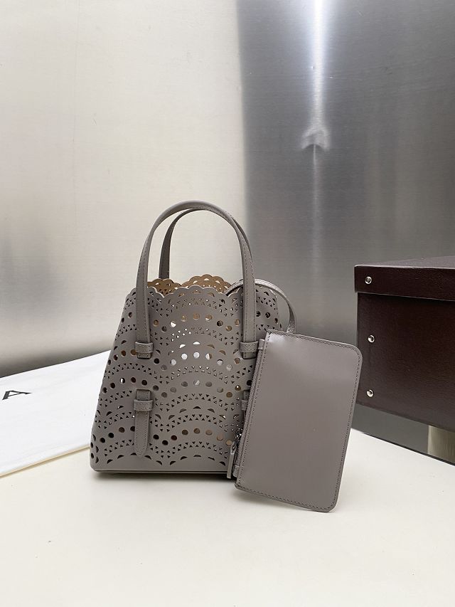Alaia original vienne wave calfskin mina 16 bag AL0005 grey