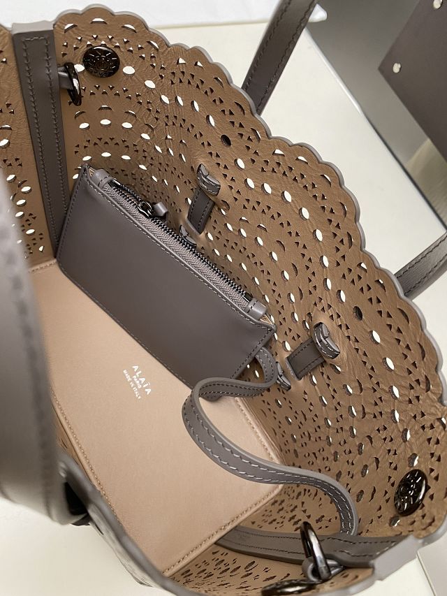 Alaia original vienne wave calfskin mina 16 bag AL0005 grey