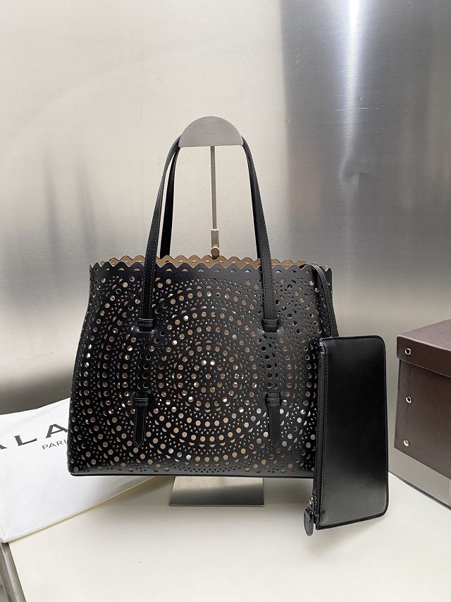 Alaia original vienne wave calfskin mina 32 bag AL0007 black