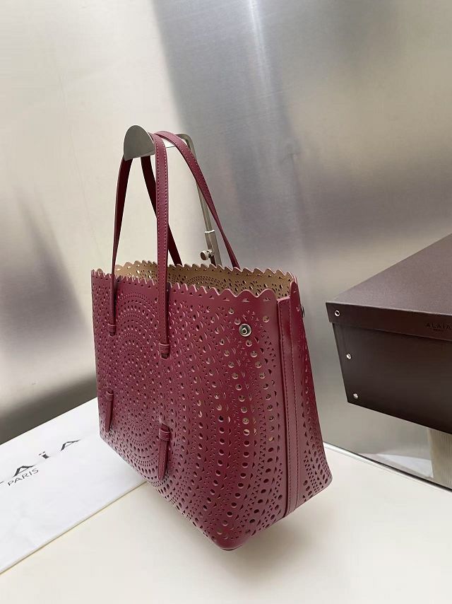 Alaia original vienne wave calfskin mina 32 bag AL0007 bordeaux