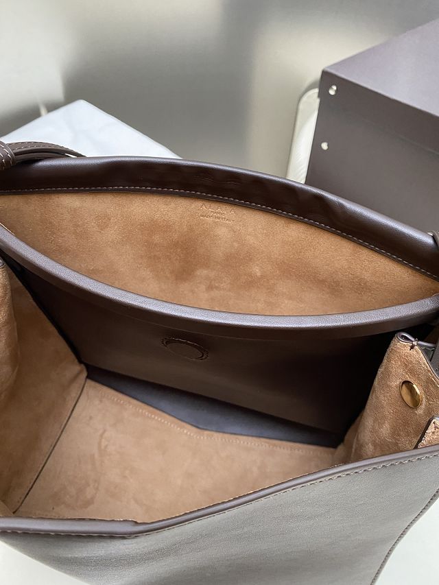 Alaia original calfskin le click small square bag AL0017 dark brown