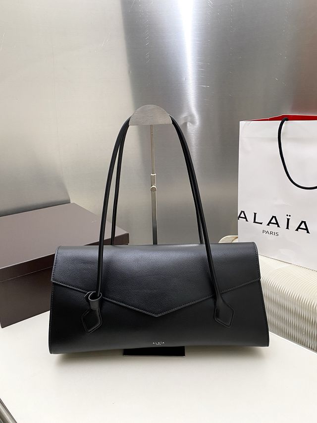 Alaia original calfskin teckel flap bag AL0011 black