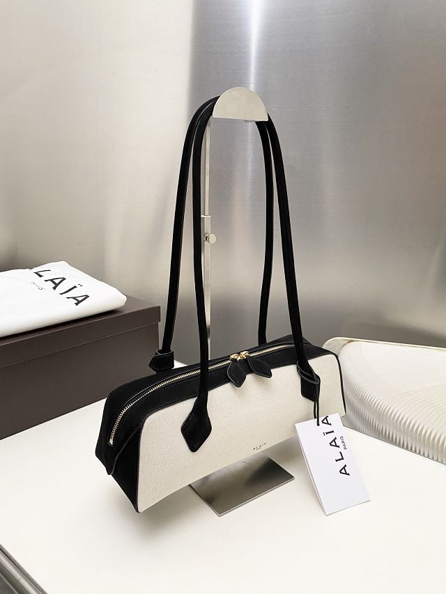 Alaia original canvas le teckel medium bag AL0024 black