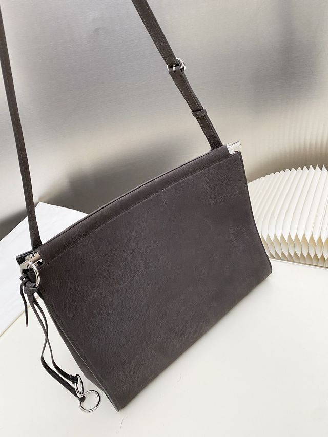 Alaia original nubuck calfskin le click medium square bag AL0018 grey