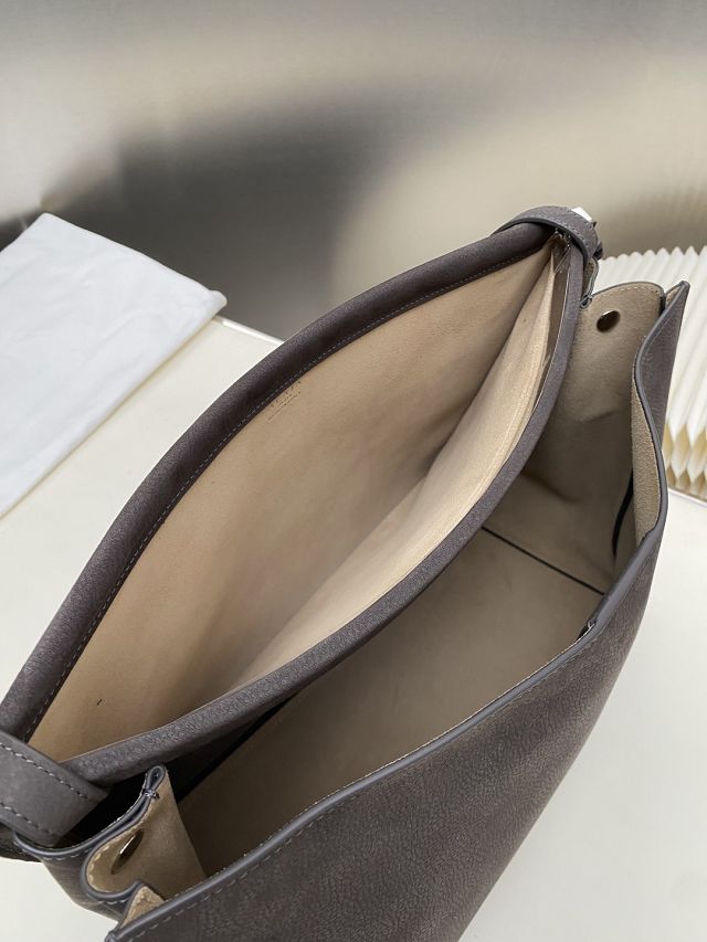 Alaia original nubuck calfskin le click medium square bag AL0018 grey