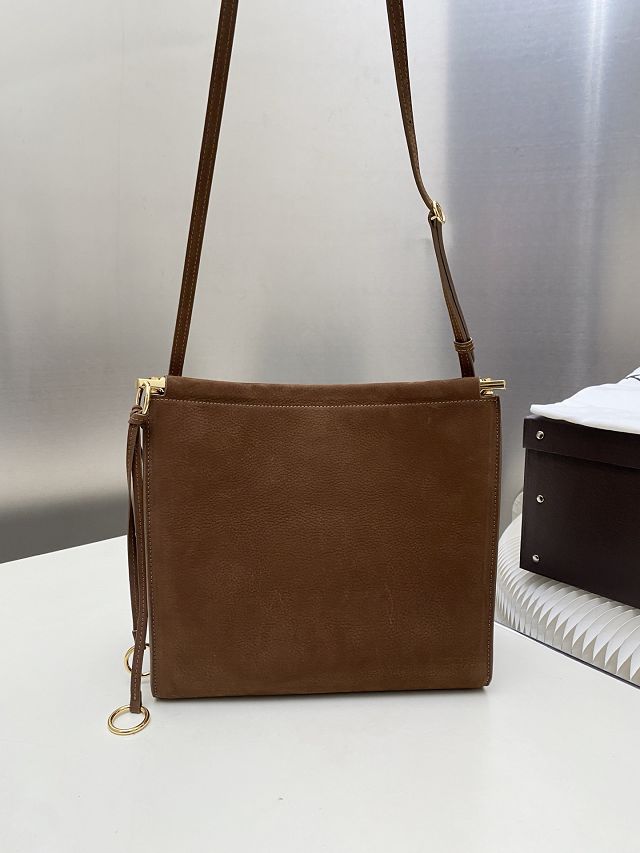 Alaia original nubuck calfskin le click small square bag AL0017 brown