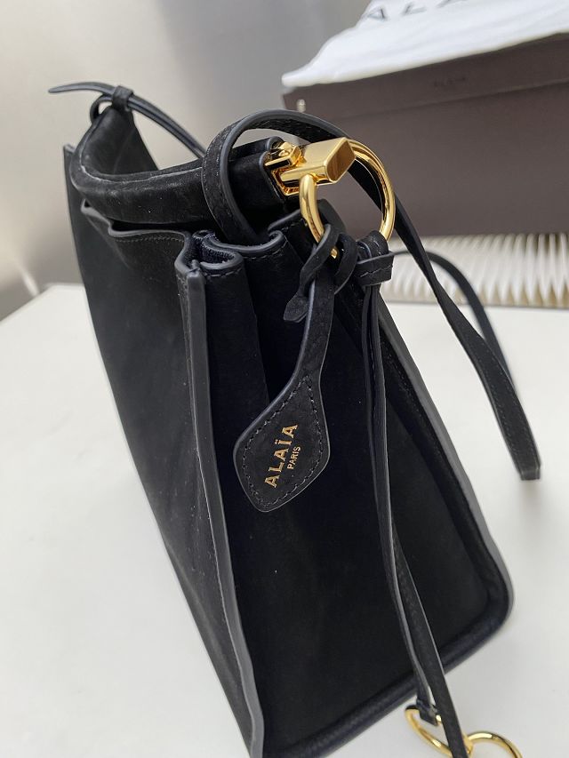 Alaia original nubuck calfskin le click small square bag AL0017 black