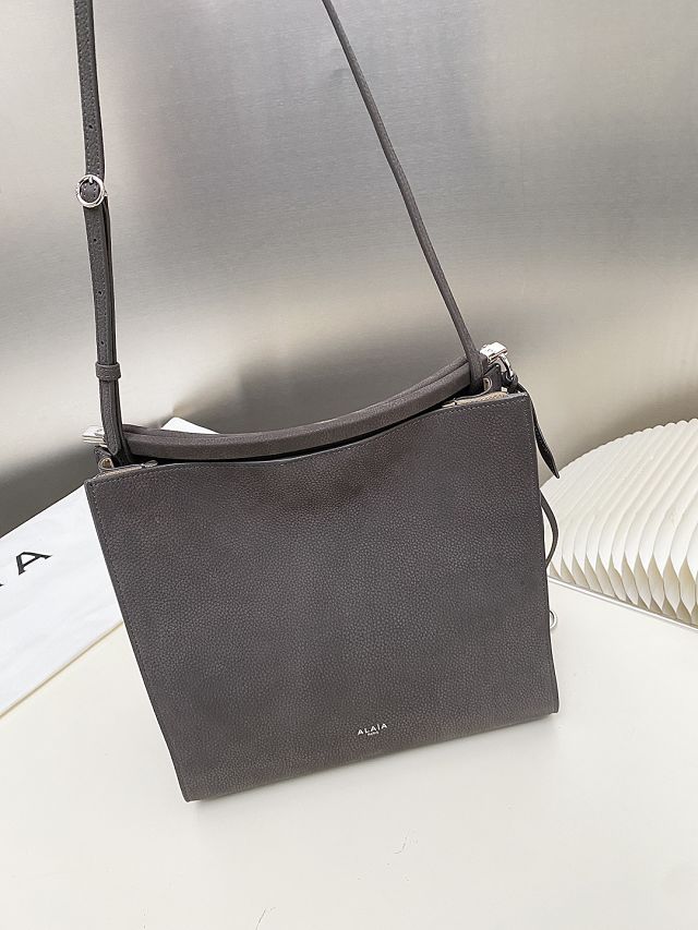 Alaia original nubuck calfskin le click small square bag AL0017 grey