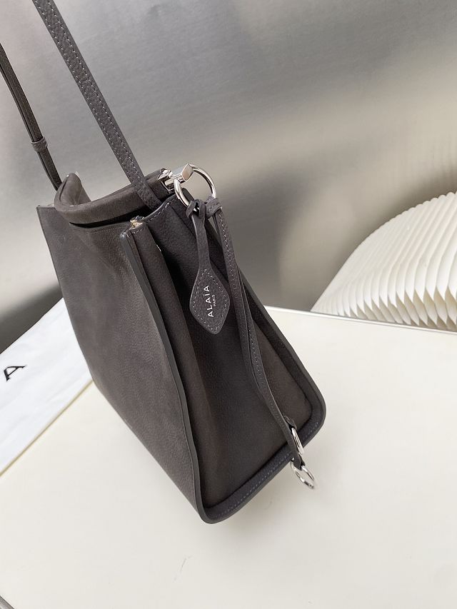 Alaia original nubuck calfskin le click small square bag AL0017 grey