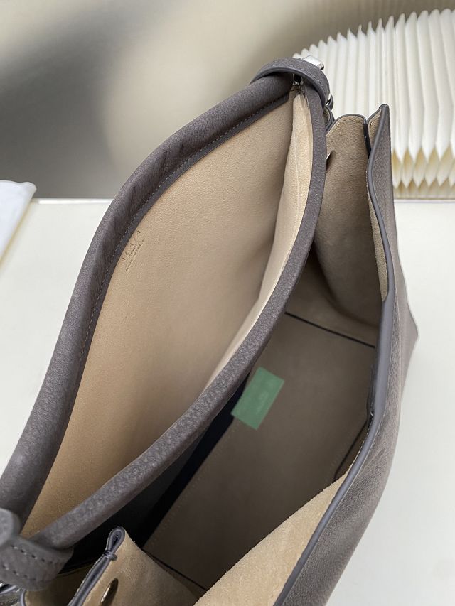 Alaia original nubuck calfskin le click small square bag AL0017 grey