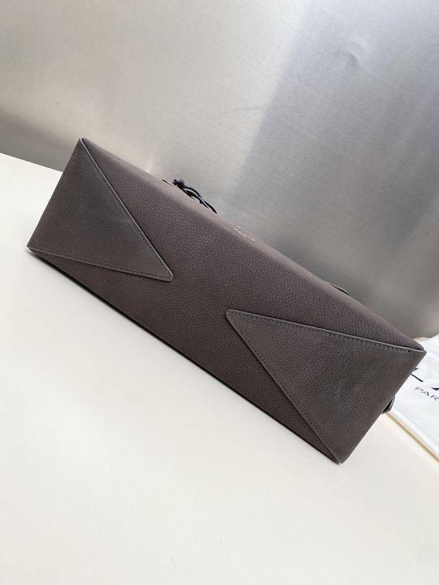 Alaia original nubuck calfskin le teckel medium bag AL0024 grey
