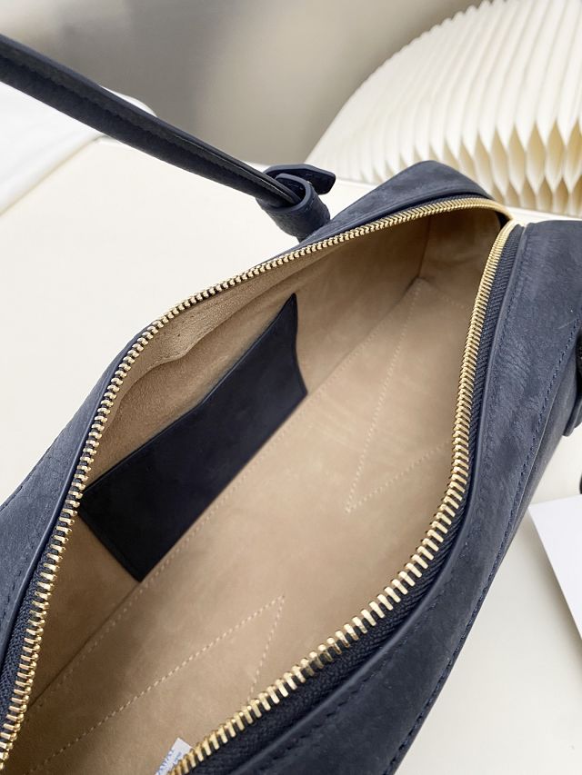 Alaia original nubuck calfskin le teckel medium bag AL0024 navy blue
