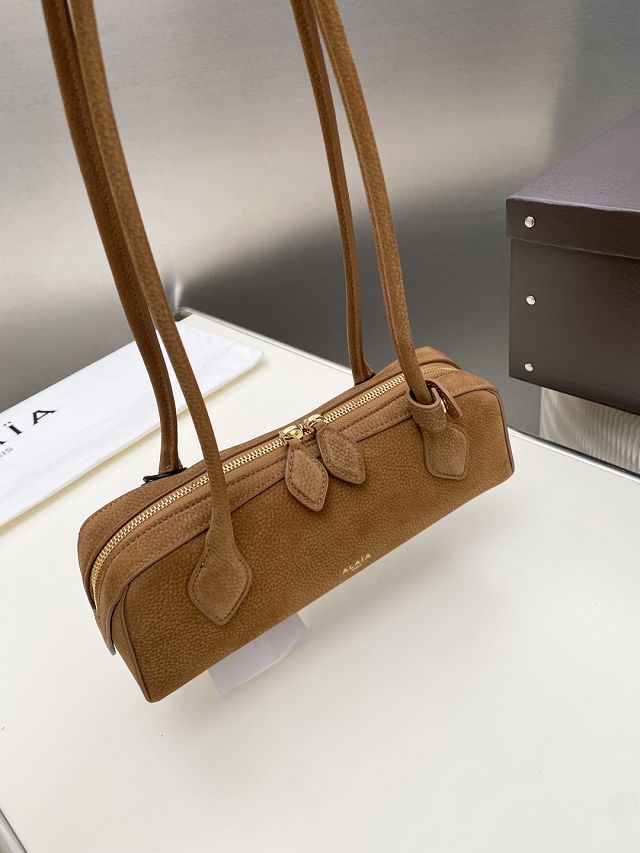 Alaia original nubuck calfskin le teckel small bag AL0023 brown
