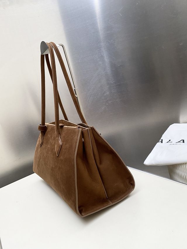 Alaia original nubuck calfskin teckel large tote bag AL0013 brown