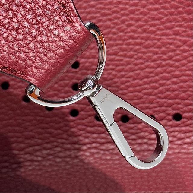 Hermes original togo leather evelyne pm shoulder bag E29 ruby