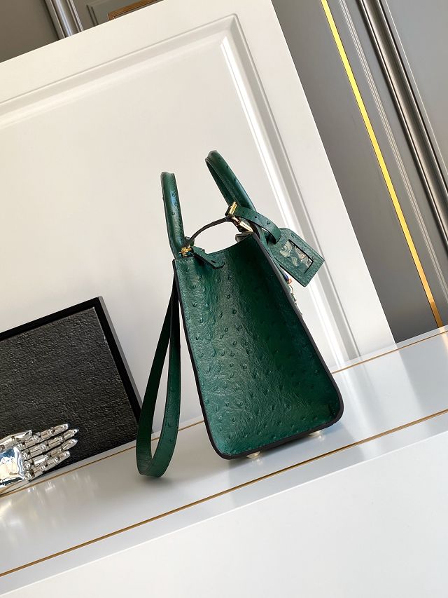 Louis vuitton original ostrich calfskin city steamer mm bag M84079 green