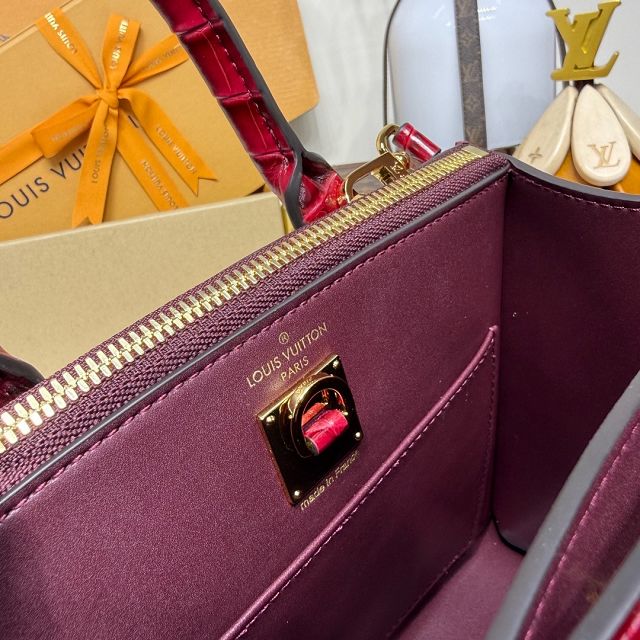 Louis vuitton original crocodile calfskin city steamer mini bag M95846 red