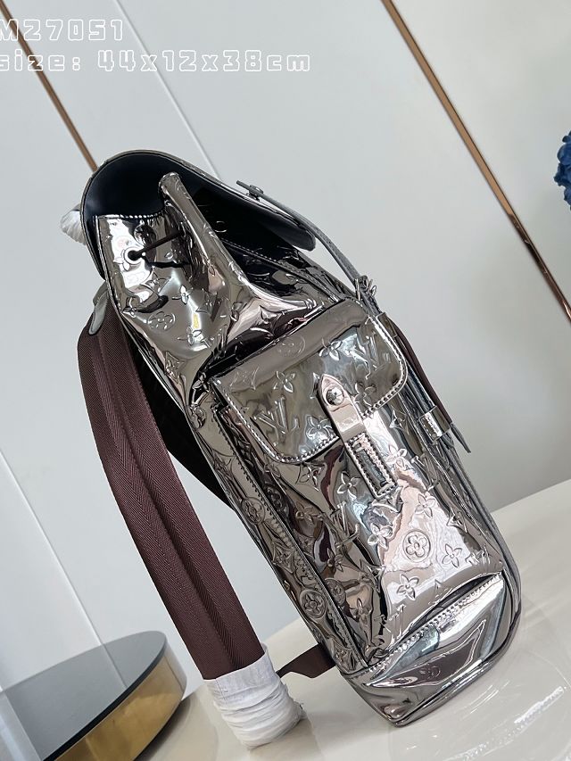 Louis vuitton monogram miroir christopher MM backpack M27051 silver