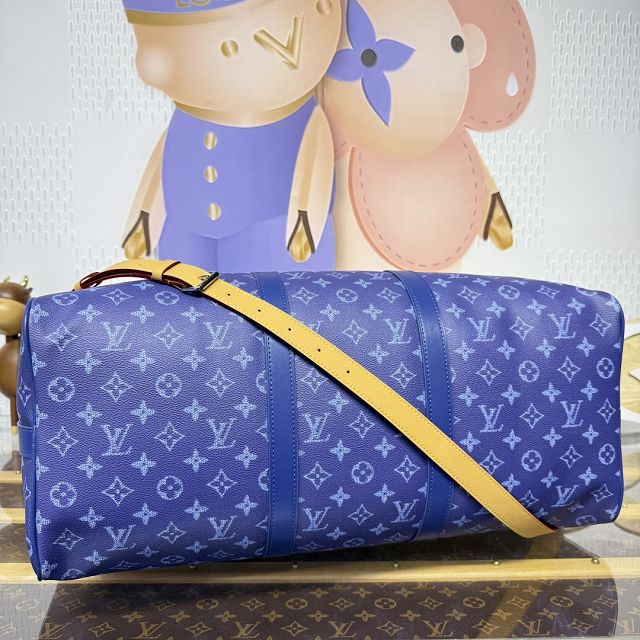 Louis vuitton original monogram canvas keepall 50 M26864 blue
