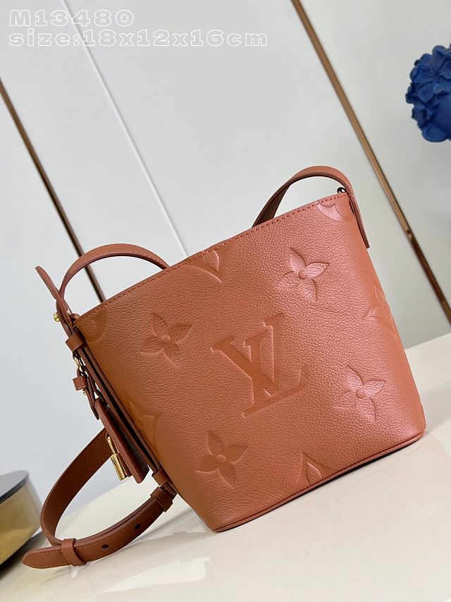 Louis vuitton original calfskin all in BB handbag M28820 tan