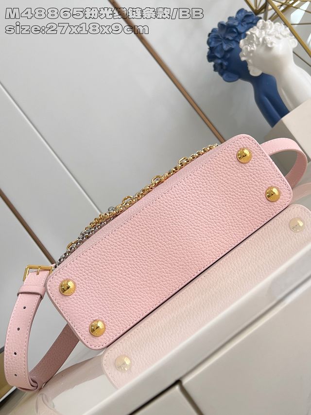 Louis vuitton original calfskin capucines BB handbag M26814 pink