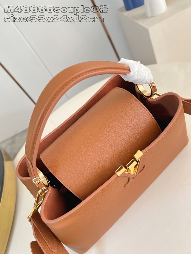 Louis vuitton original calfskin capucines MM souple M14371 cognac