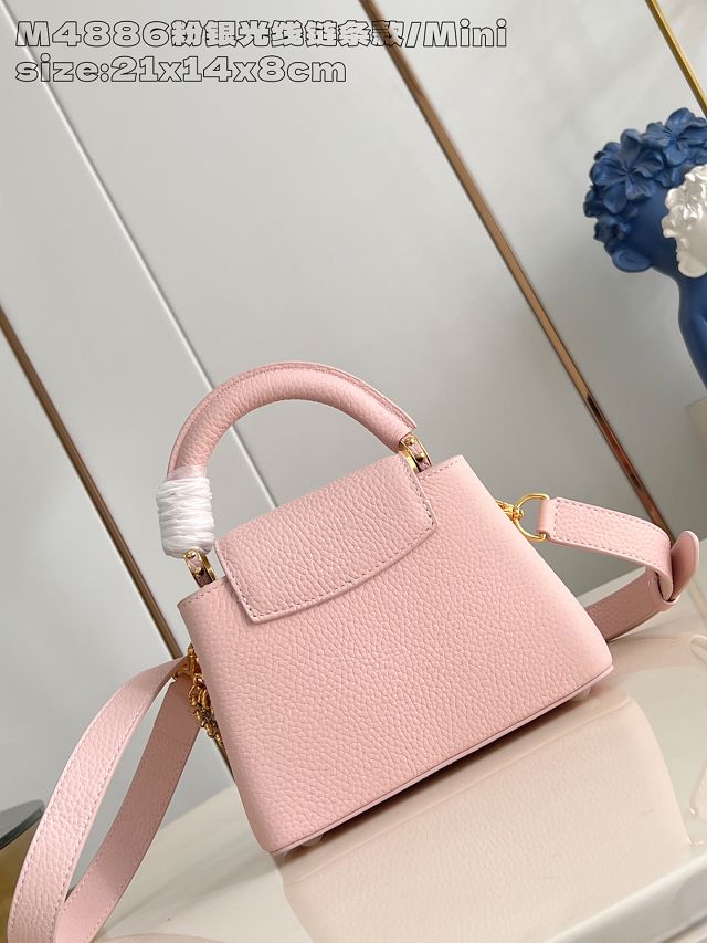 Louis vuitton original calfskin capucines mini handbag M26351 pink
