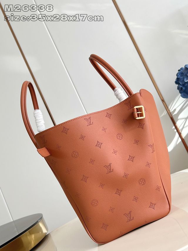 Louis vuitton original calfskin vendome mm handbag M26501 cognac