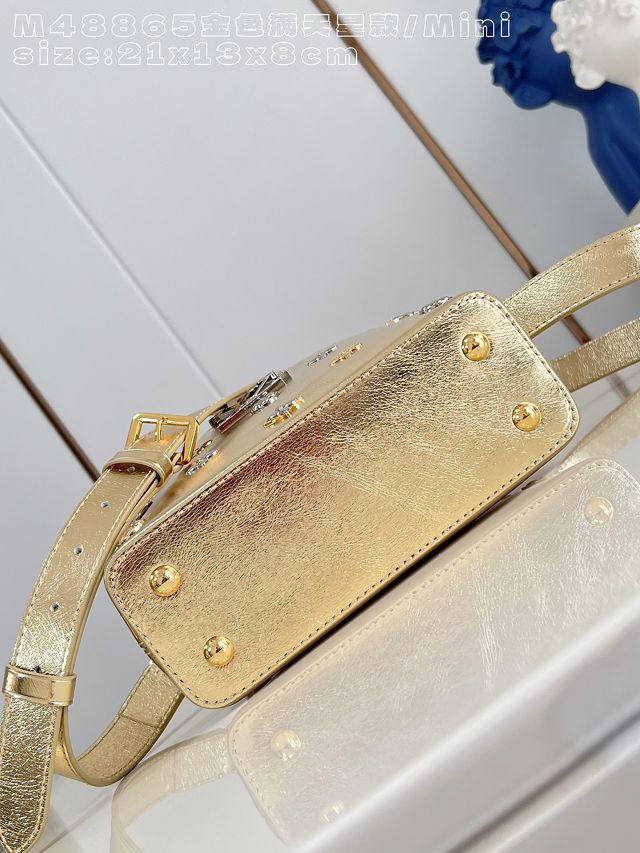 Louis vuitton original calfskin capucines mini handbag M13737 gold