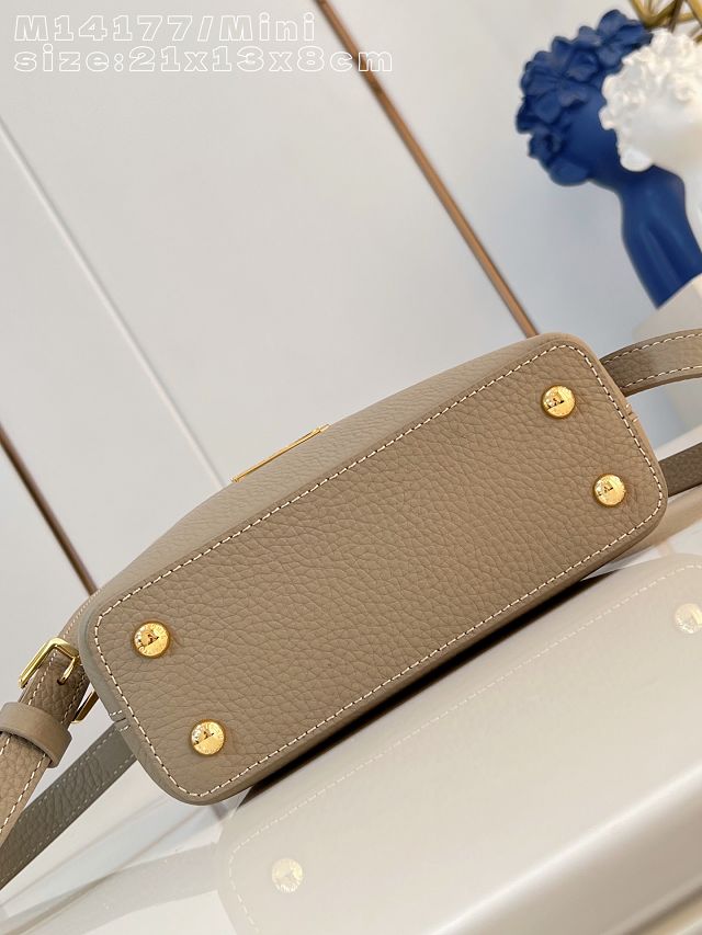 Louis vuitton original calfskin capucines mini handbag M13737 grey