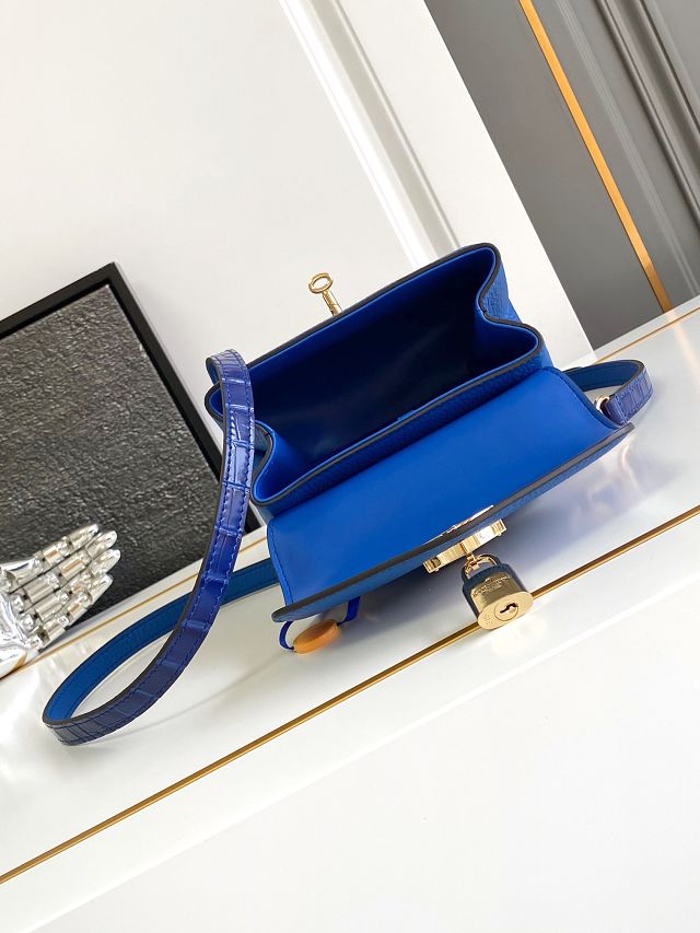 Louis vuitton original calfskin rose des vents mini handbag m86011 blue