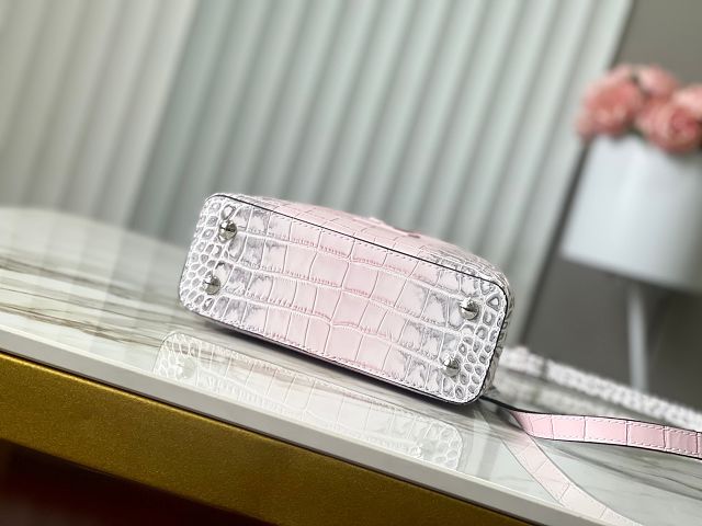 Louis vuitton original crocodile calfskin capucines mini handbag N93161 pink