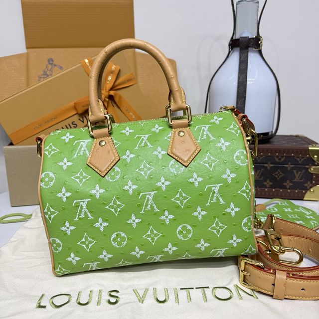 Louis vuitton original ostrich calfskin speedy P9 25 N13912 green