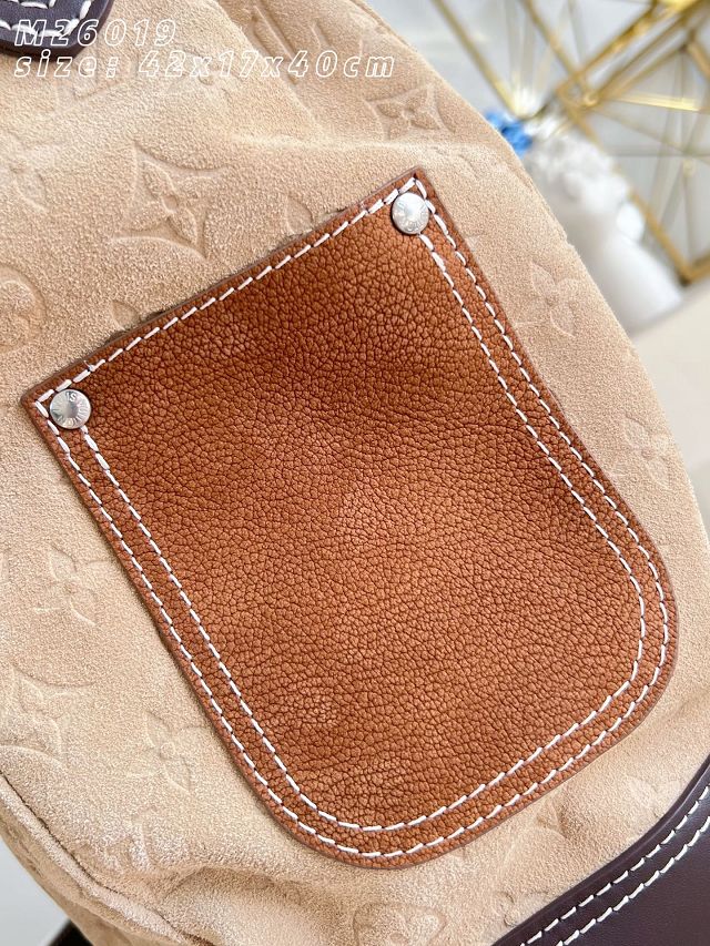 Louis vuitton original suede steamer 40 handbag M26019 tan