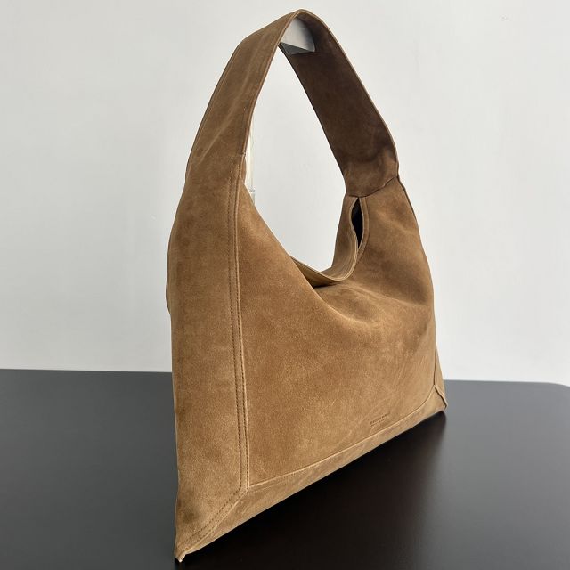 BV original suede calfskin large hop bag 803976 brown