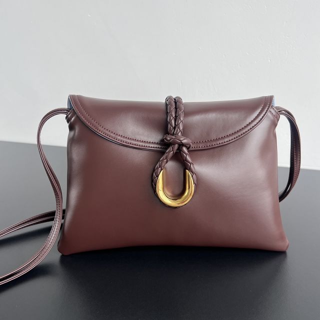 BV original calfskin small liberta bag 806030 deep mahogany