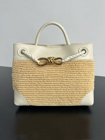 BV original raffia small andiamo 827478 white