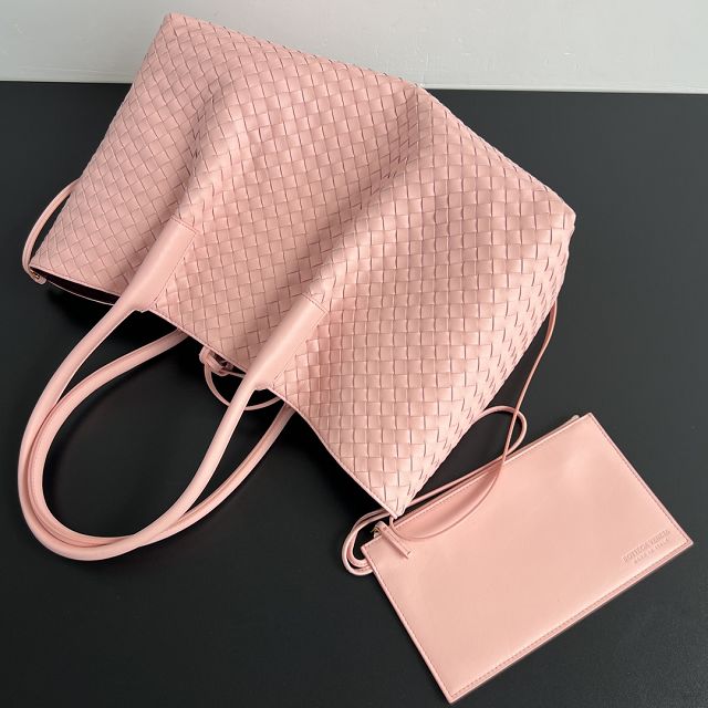 BV original calfskin large pinacoteca tote bag 817166 rose