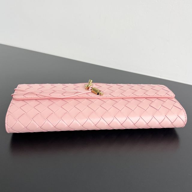 BV original lambskin andiamo long clutch 741511 rose