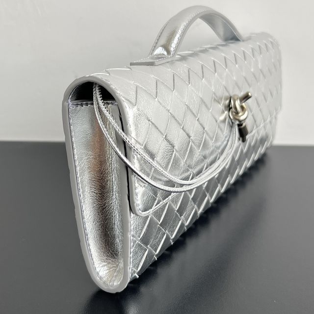 BV original lambskin andiamo long clutch 741511 silver