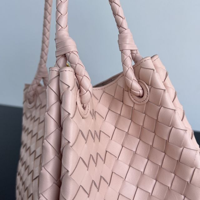 BV original lambskin large parachute shoulder bag 796571 seashell