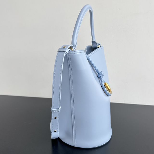 BV original calfskin large liberta bucket bag 806038 light blue