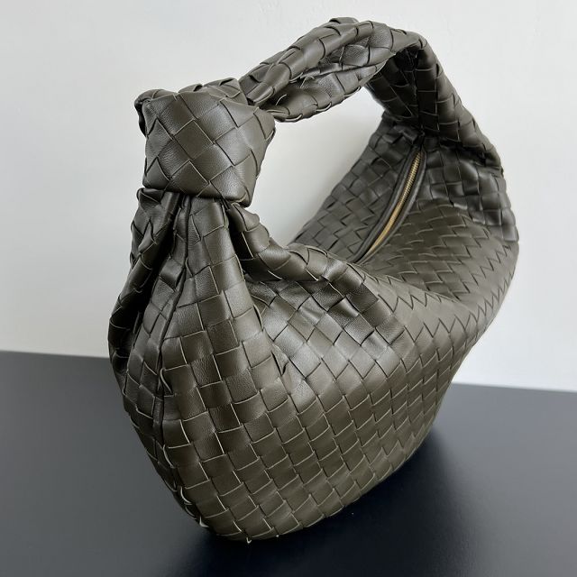 BV original lambskin large jodie hobo bag 600261 dark khaki