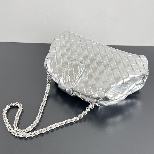 BV original lambskin medium lauren 1980 clutch 785807 silver