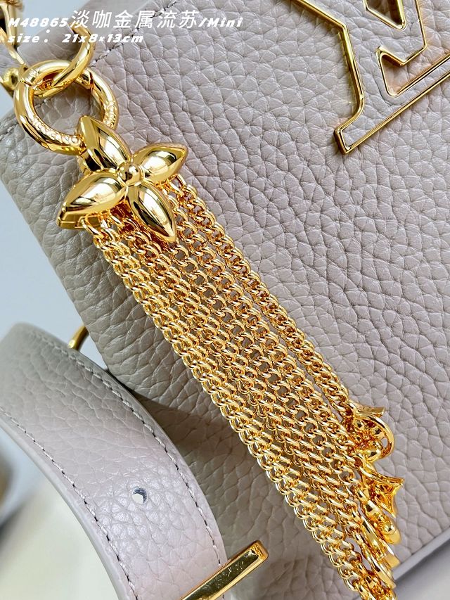 Louis vuitton original calfskin capucines mini M26328 grey