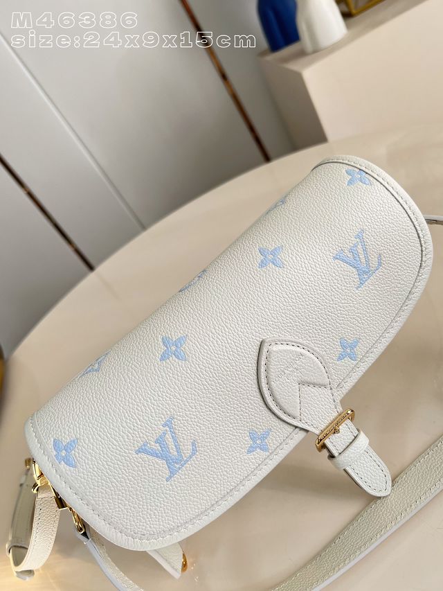 Louis vuitton original calfskin diane satchel M28054 milky&blue