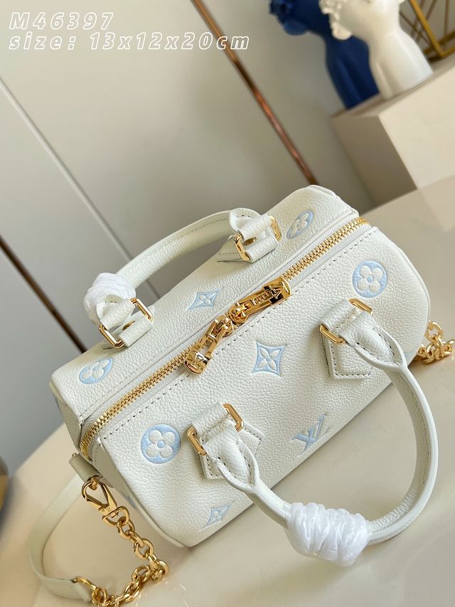 Louis vuitton original calfskin speedy 20 M28314 milky&blue